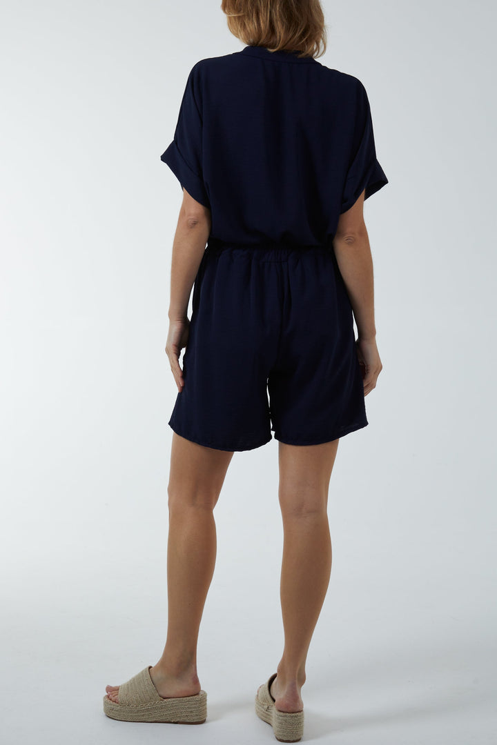 V-Neck Top and Shorts Co-Ord Set