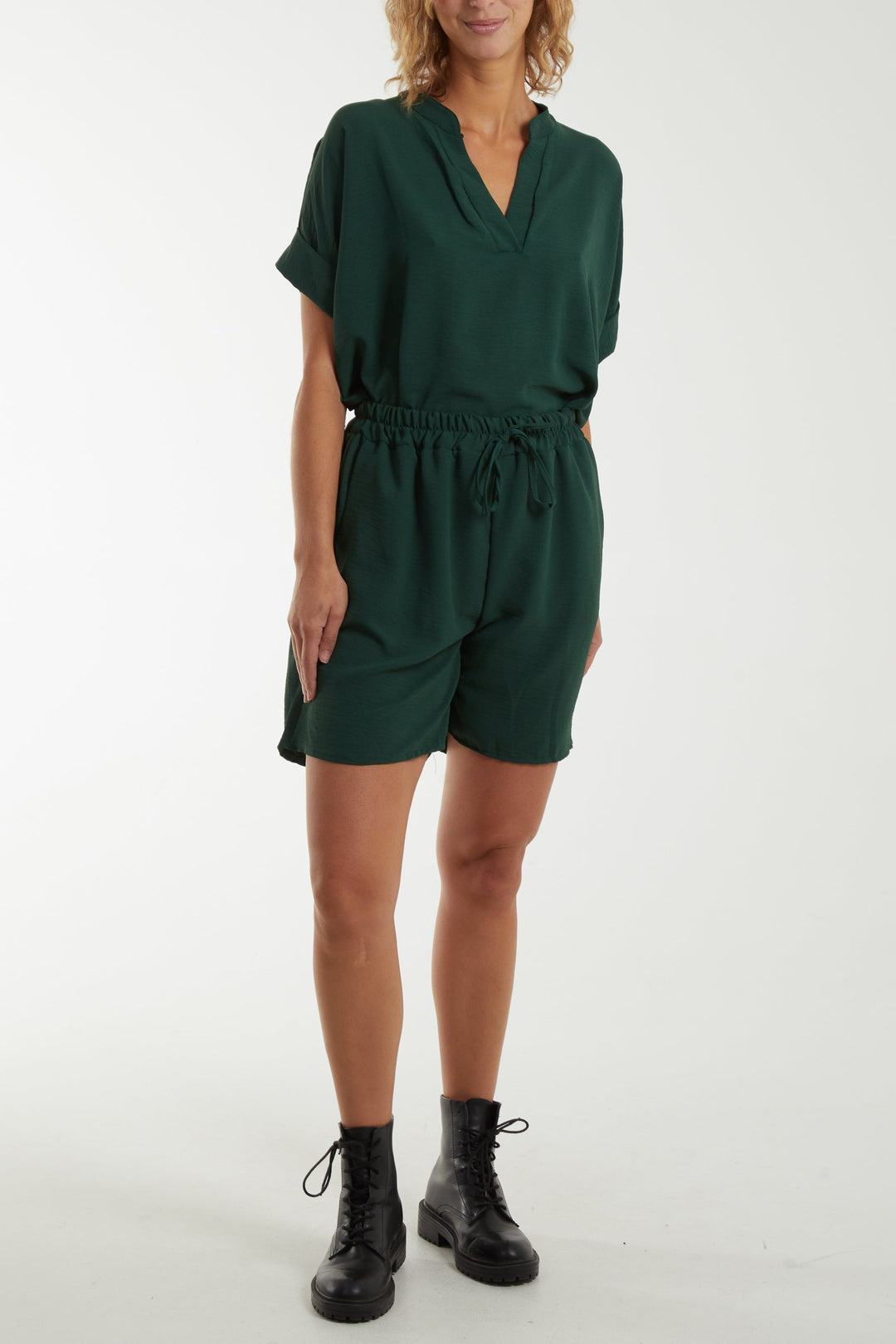 V-Neck Top and Shorts Co-Ord Set