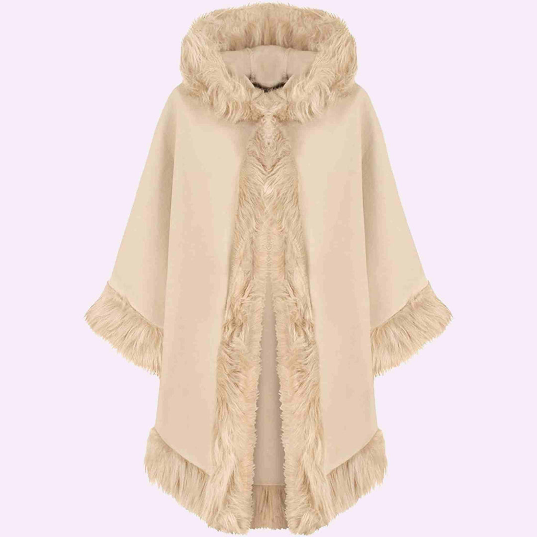 Plain Faux Fur Cape