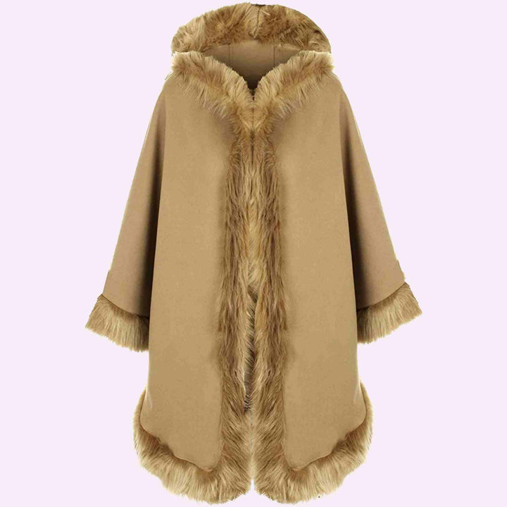 Plain Faux Fur Cape