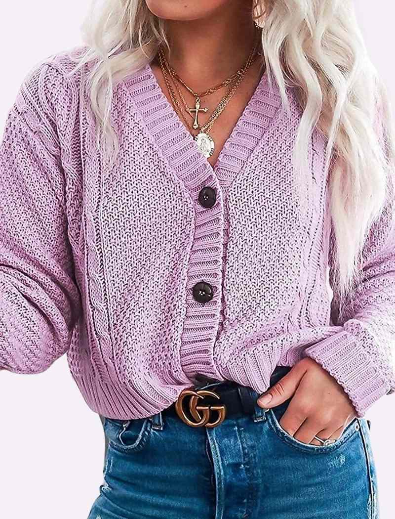 3 Button Long Sleeve Cardigan