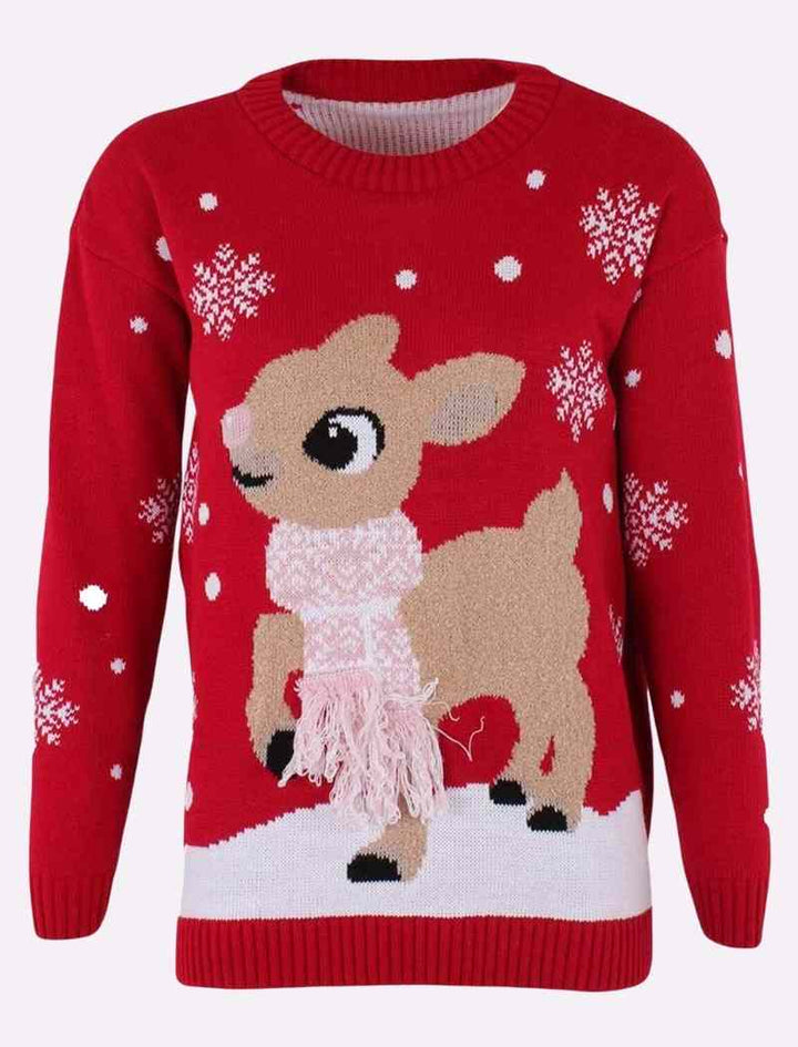 3D Scarf Reindeer Christmas Jumper