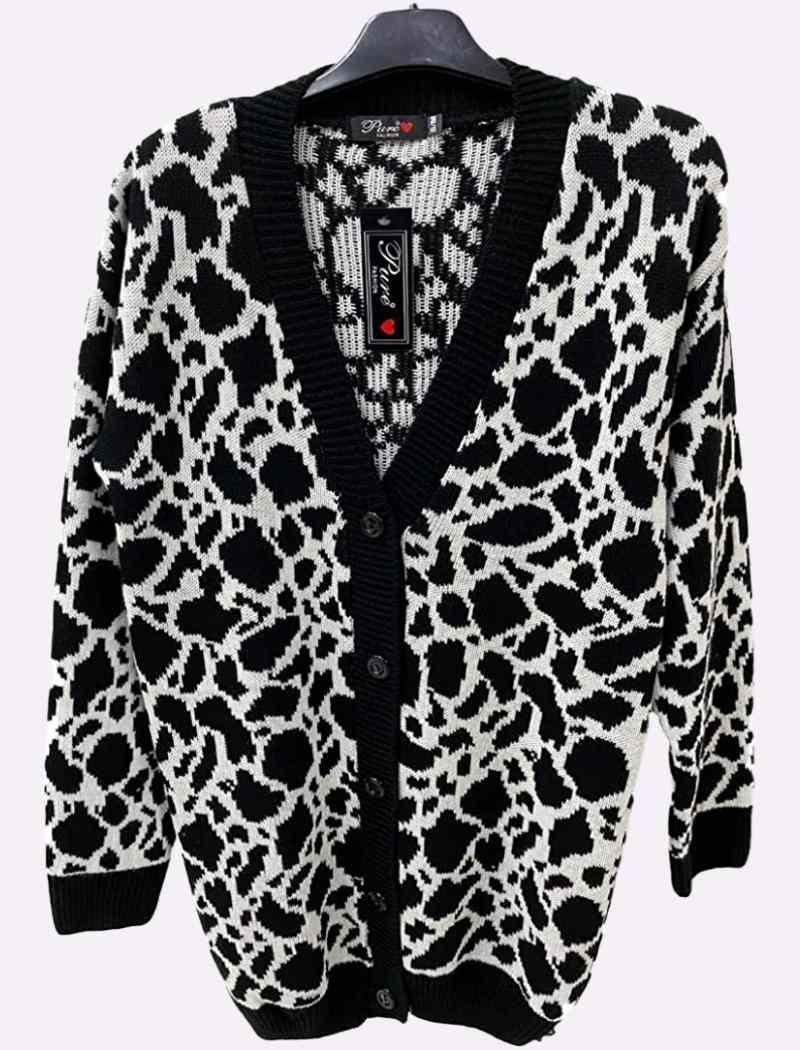 5 Button Leopard Cardigan