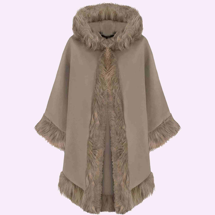 Plain Faux Fur Cape