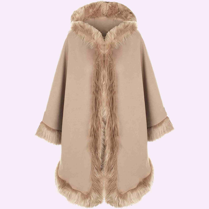 Plain Faux Fur Cape