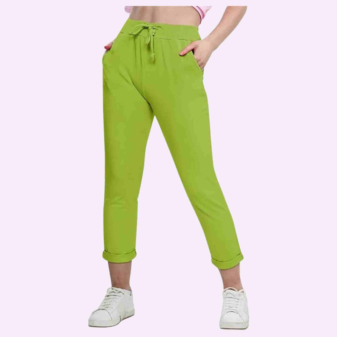 Elastic Waist Active Yoga Plain Jogging Pants