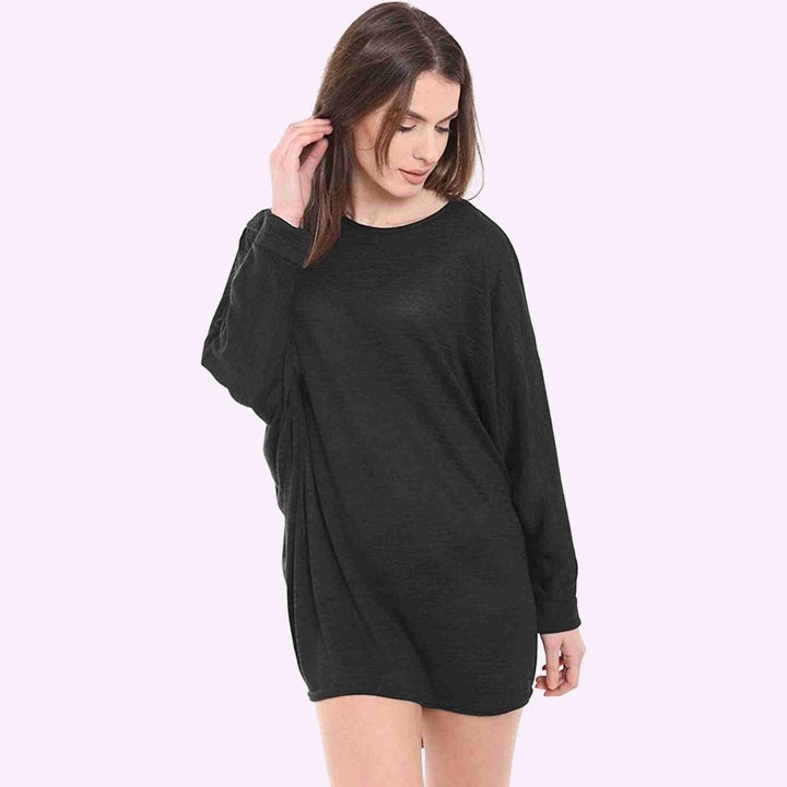 Baggy Batwing Dip Hem Top