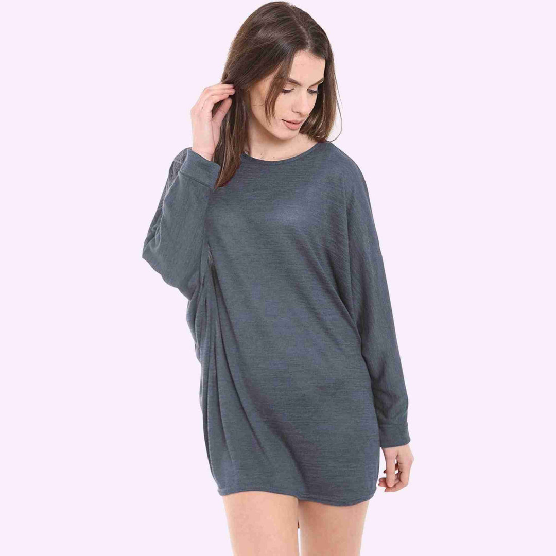 Baggy Batwing Dip Hem Top