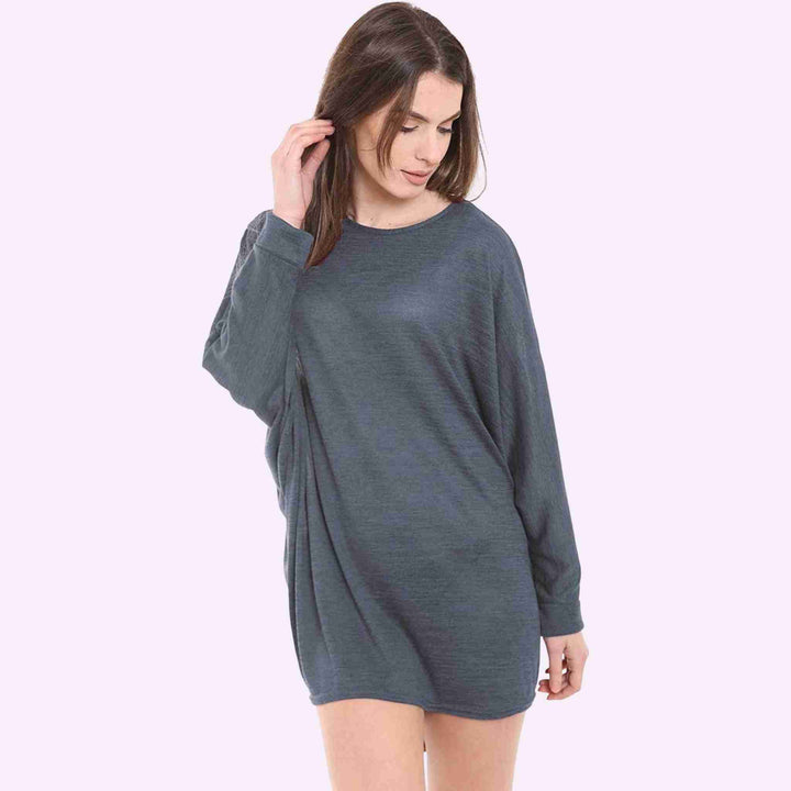 Baggy Batwing Dip Hem Top