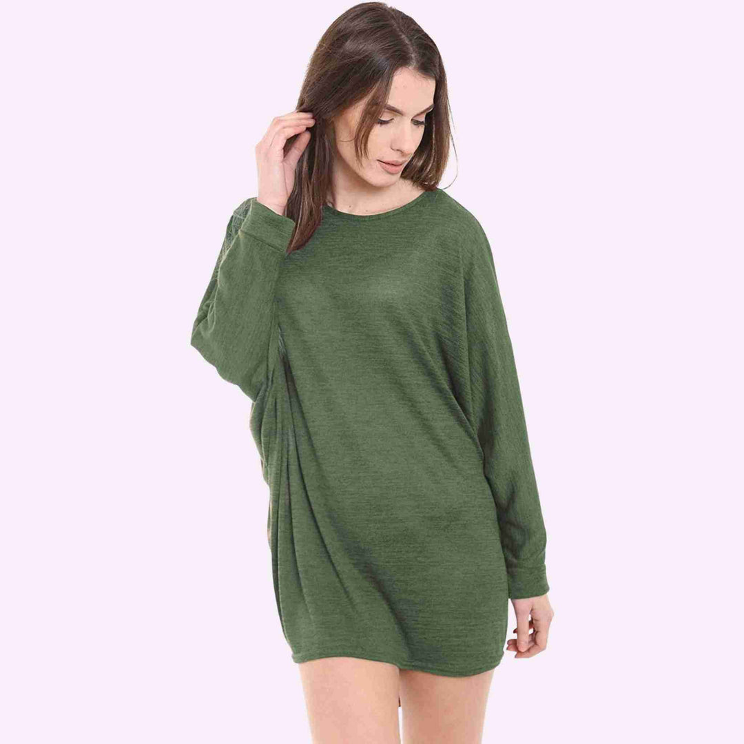 Baggy Batwing Dip Hem Top