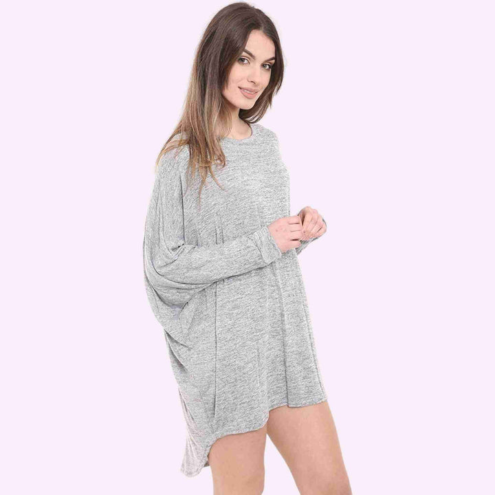 Baggy Batwing Dip Hem Top