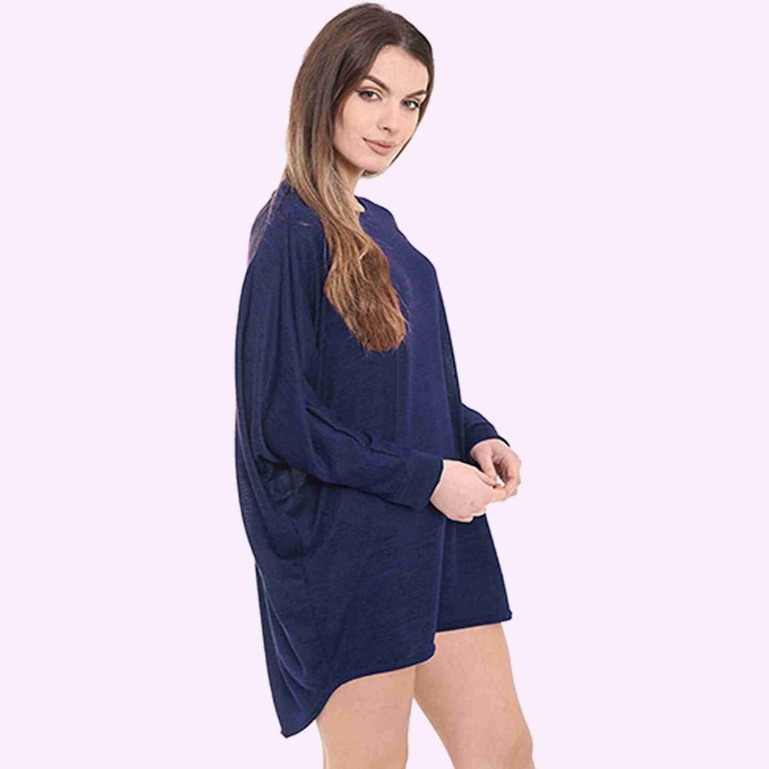 Baggy Batwing Dip Hem Top