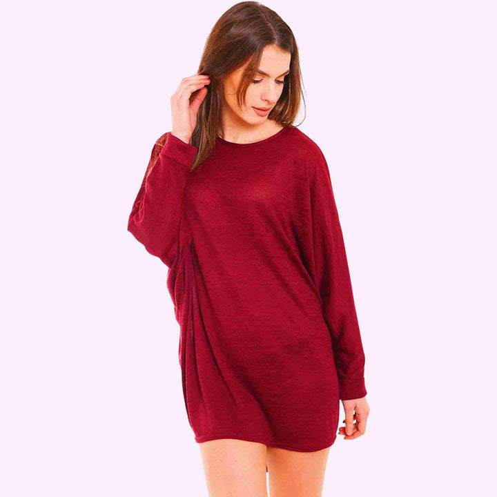 Baggy Batwing Dip Hem Top