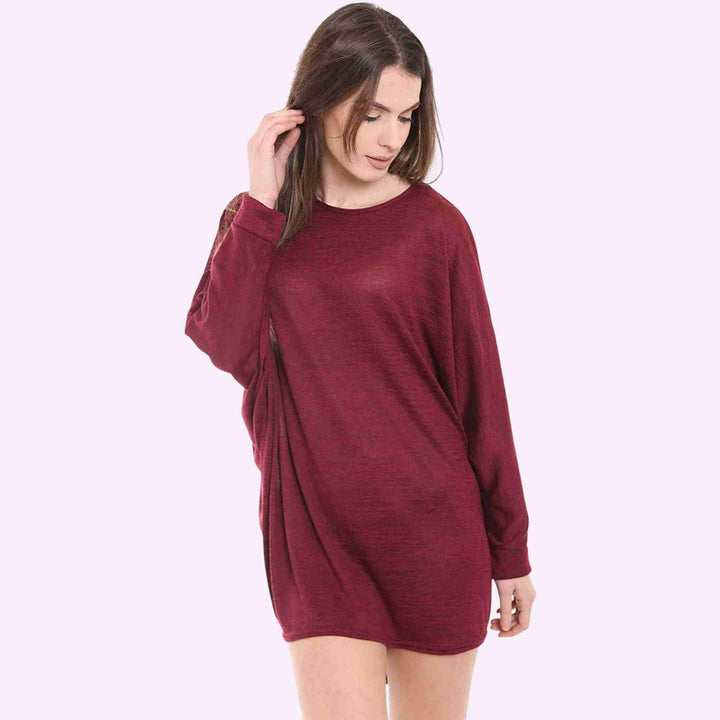Baggy Batwing Dip Hem Top