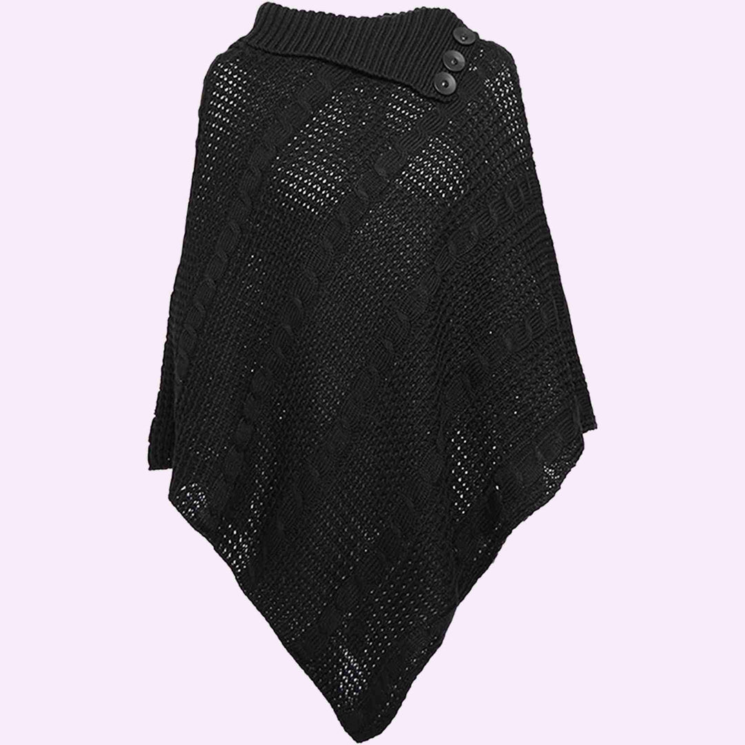 3 Button Knitted Poncho