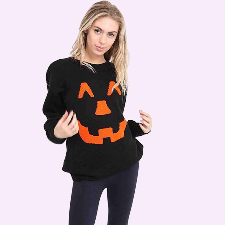 Long Sleeve Pumpkin Halloween Jumper