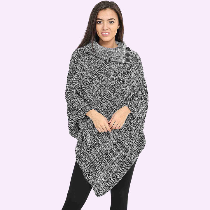 3 Button Knitted Poncho