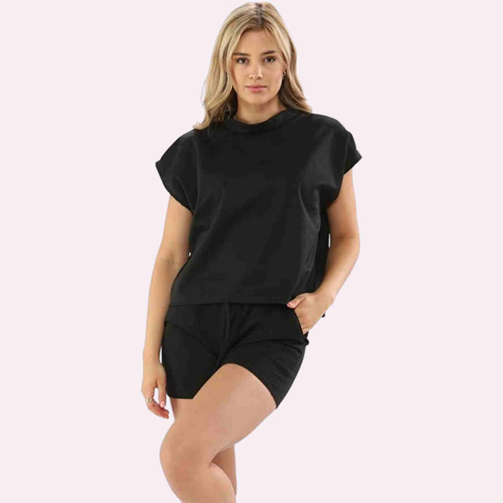 Short Sleeve Loungewear 2 Pc Top Bottoms Suit Set