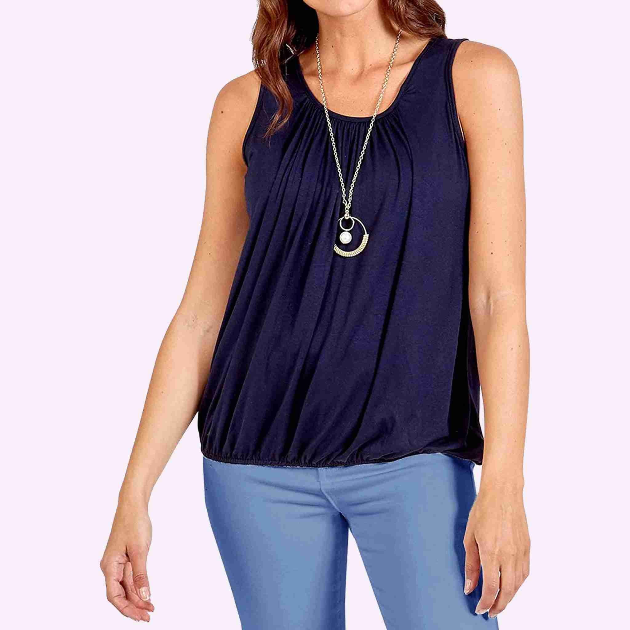 Ladies bubble hem store vest tops