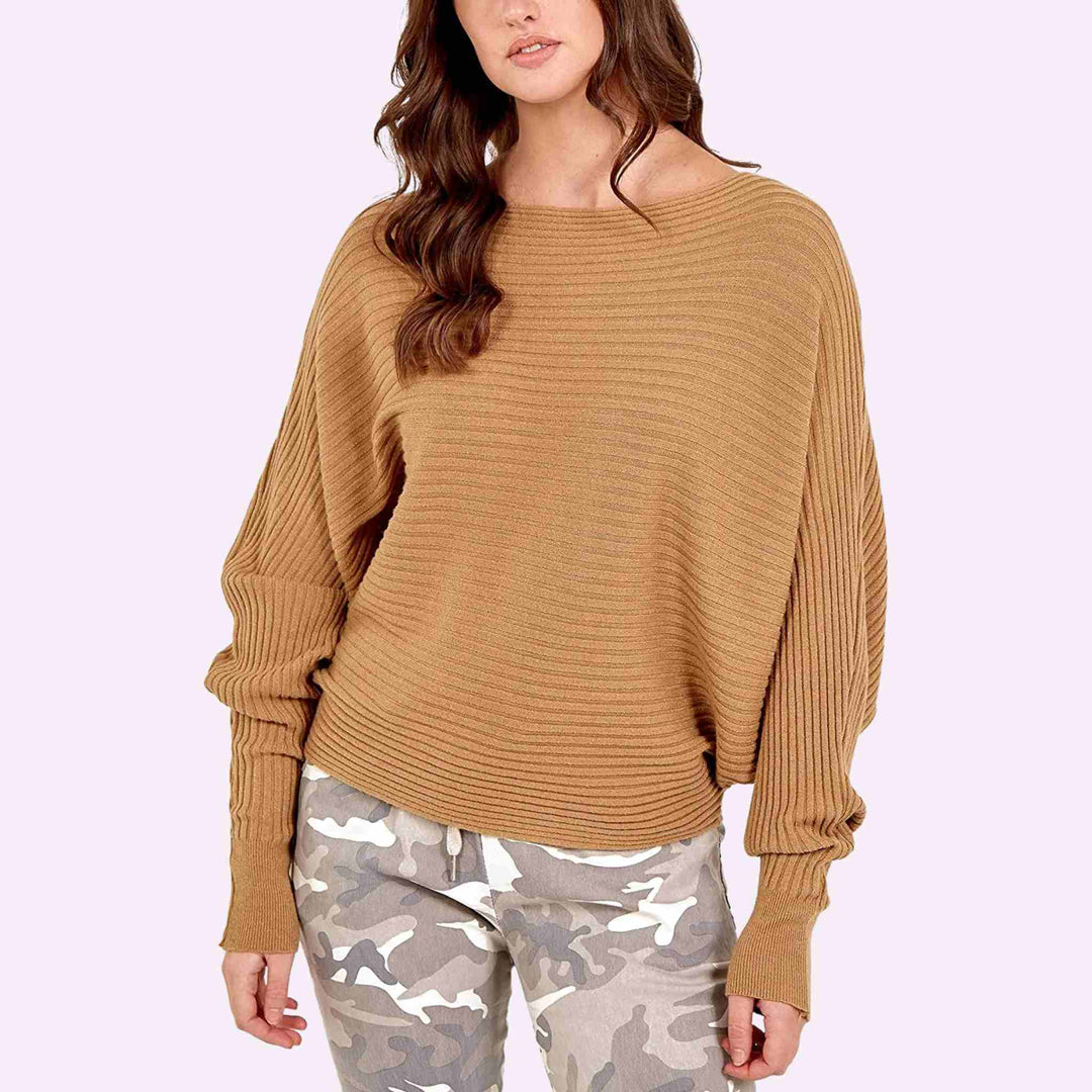 Batwing Ribbed Jumper