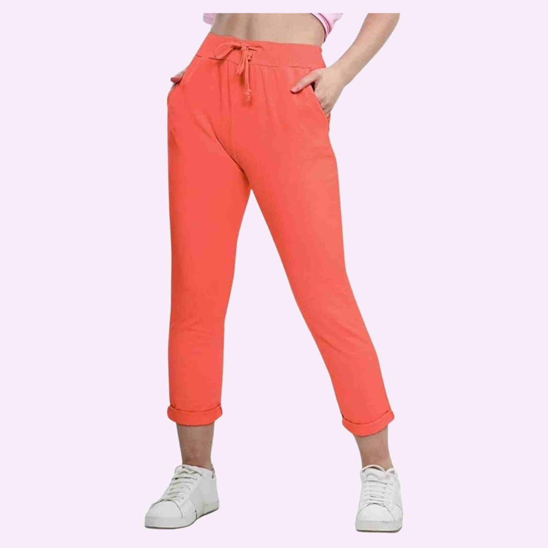 Elastic Waist Active Yoga Plain Jogging Pants
