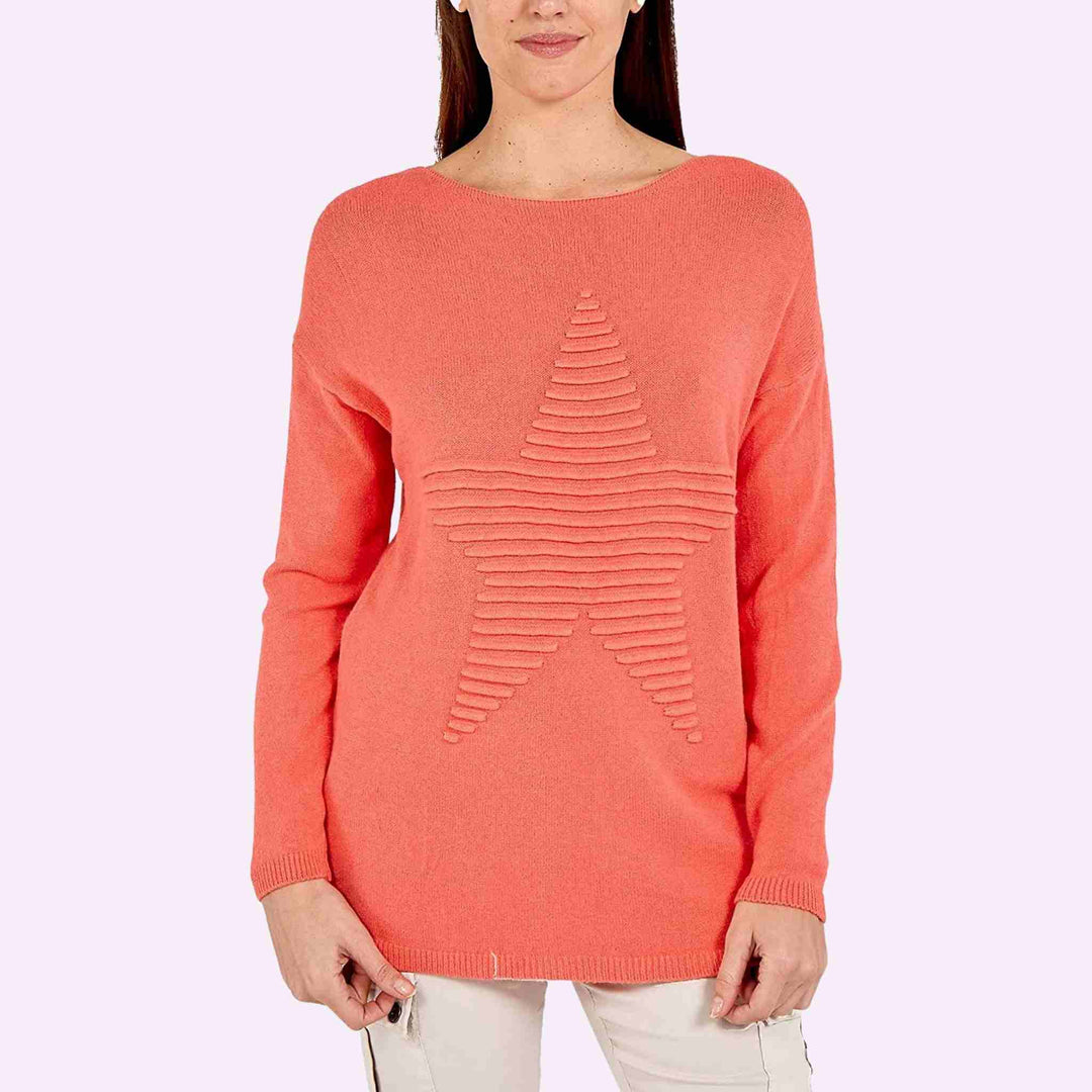 Long Sleeve Crew Neck Star Jumper