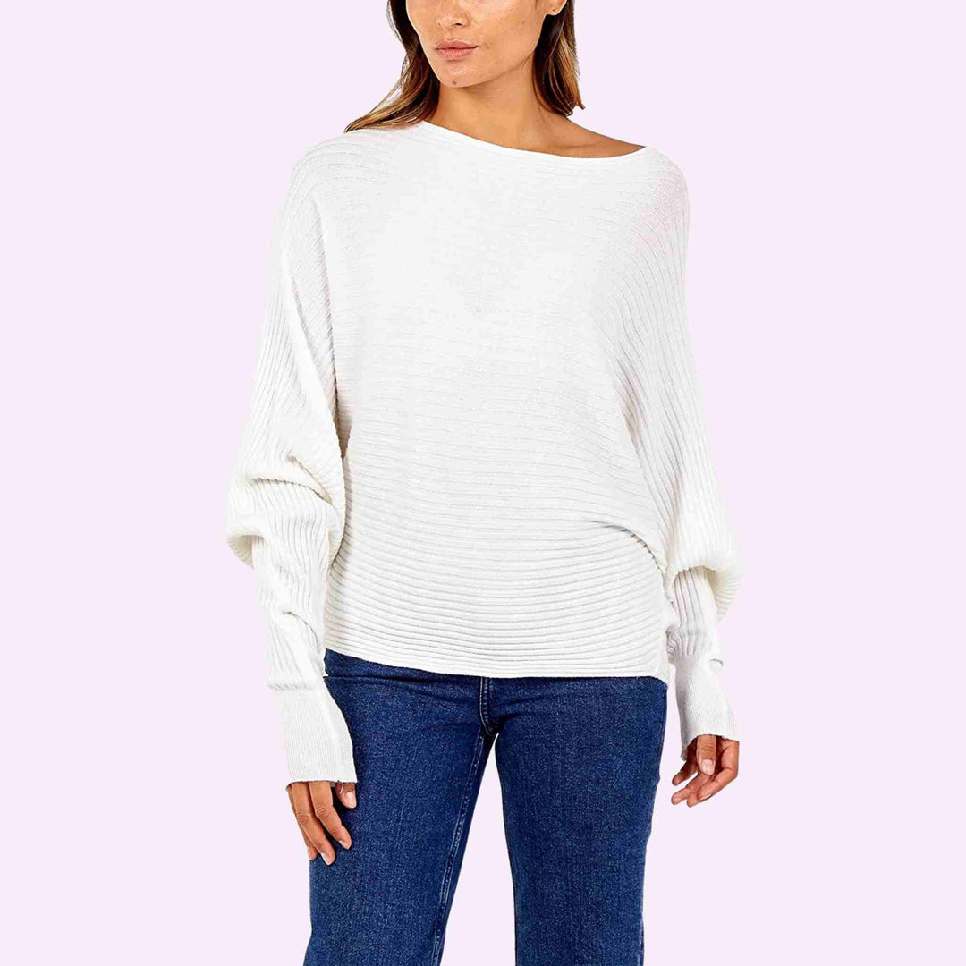 Batwing Ribbed Jumper