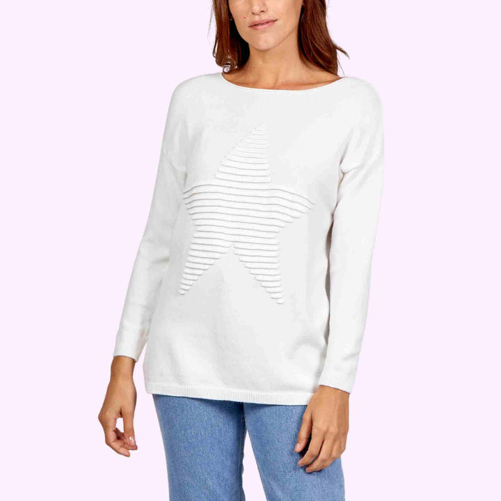 Ribbed Star Jumper