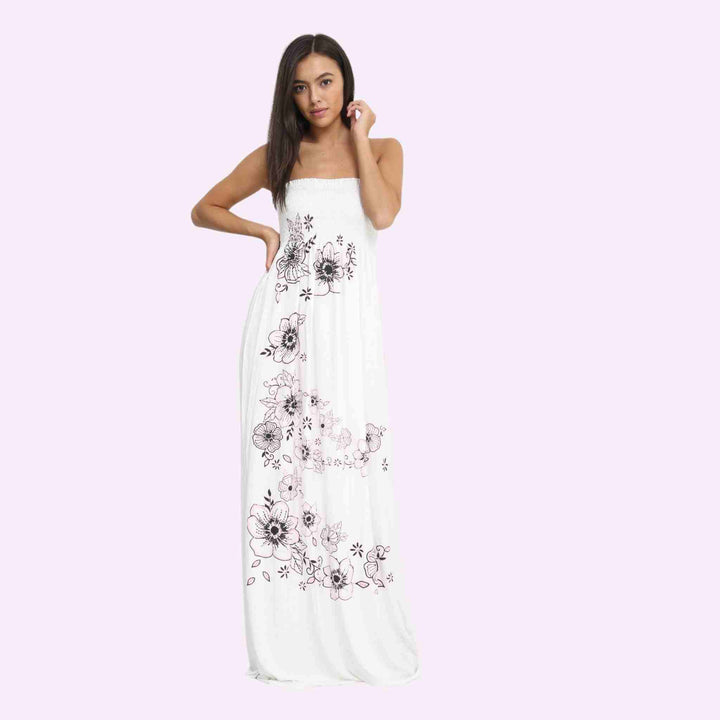 Chunky Flower Print Sheering Maxi