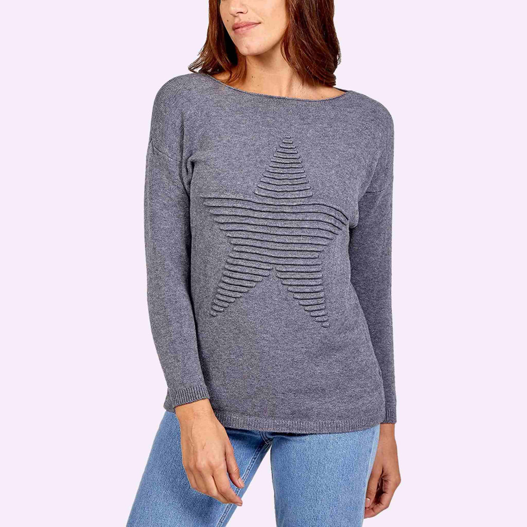 Long Sleeve Crew Neck Star Jumper