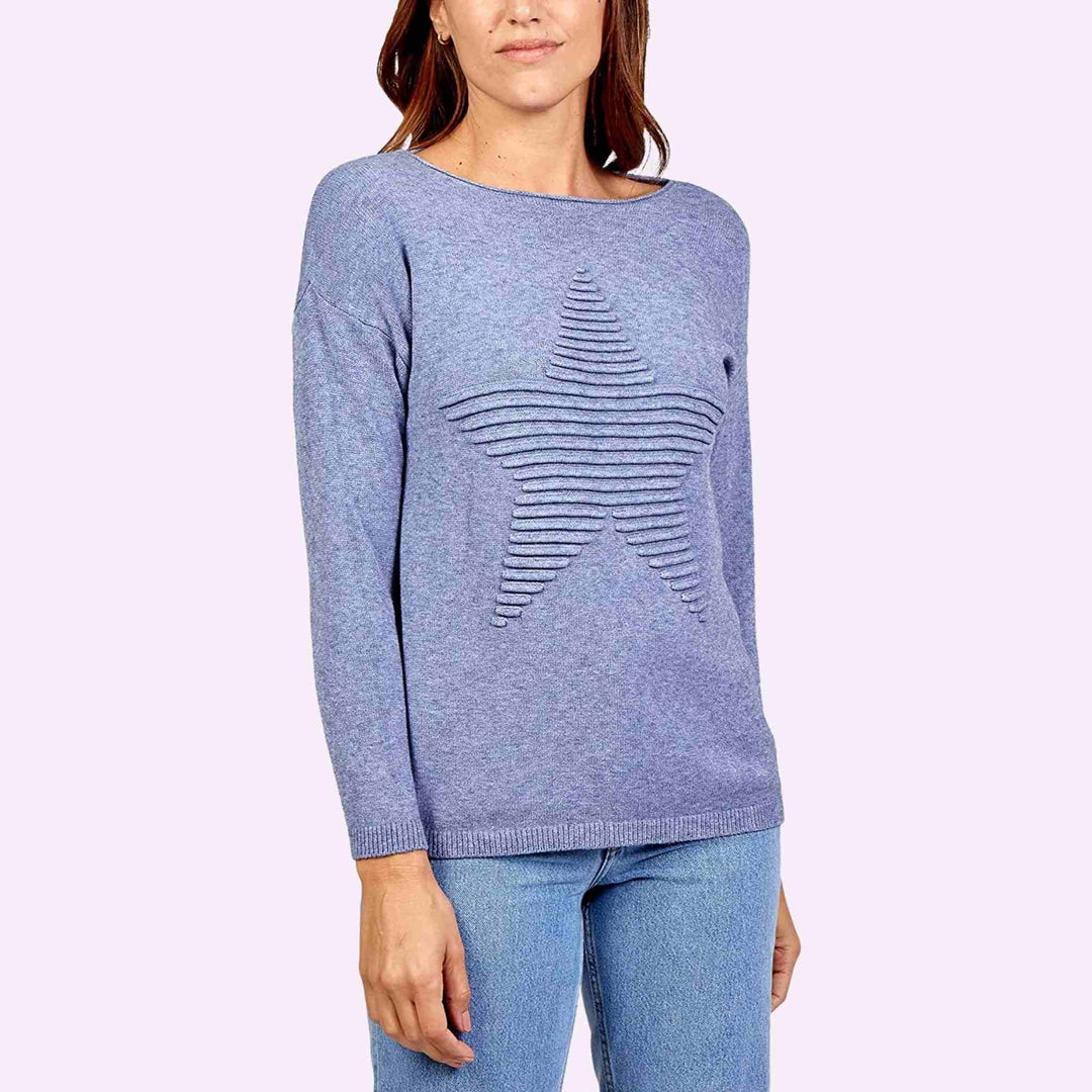 Long Sleeve Crew Neck Star Jumper