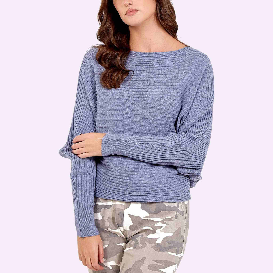 Batwing Ribbed Jumper