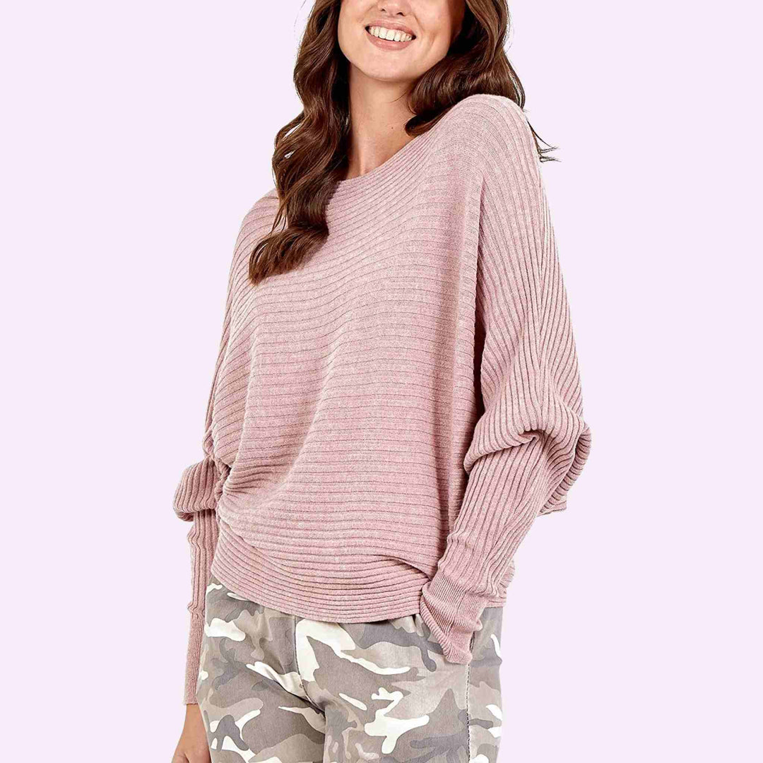 Batwing Ribbed Jumper