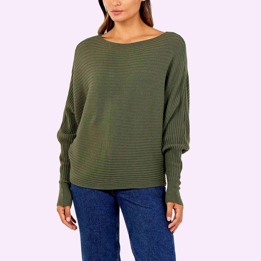 Batwing Ribbed Jumper