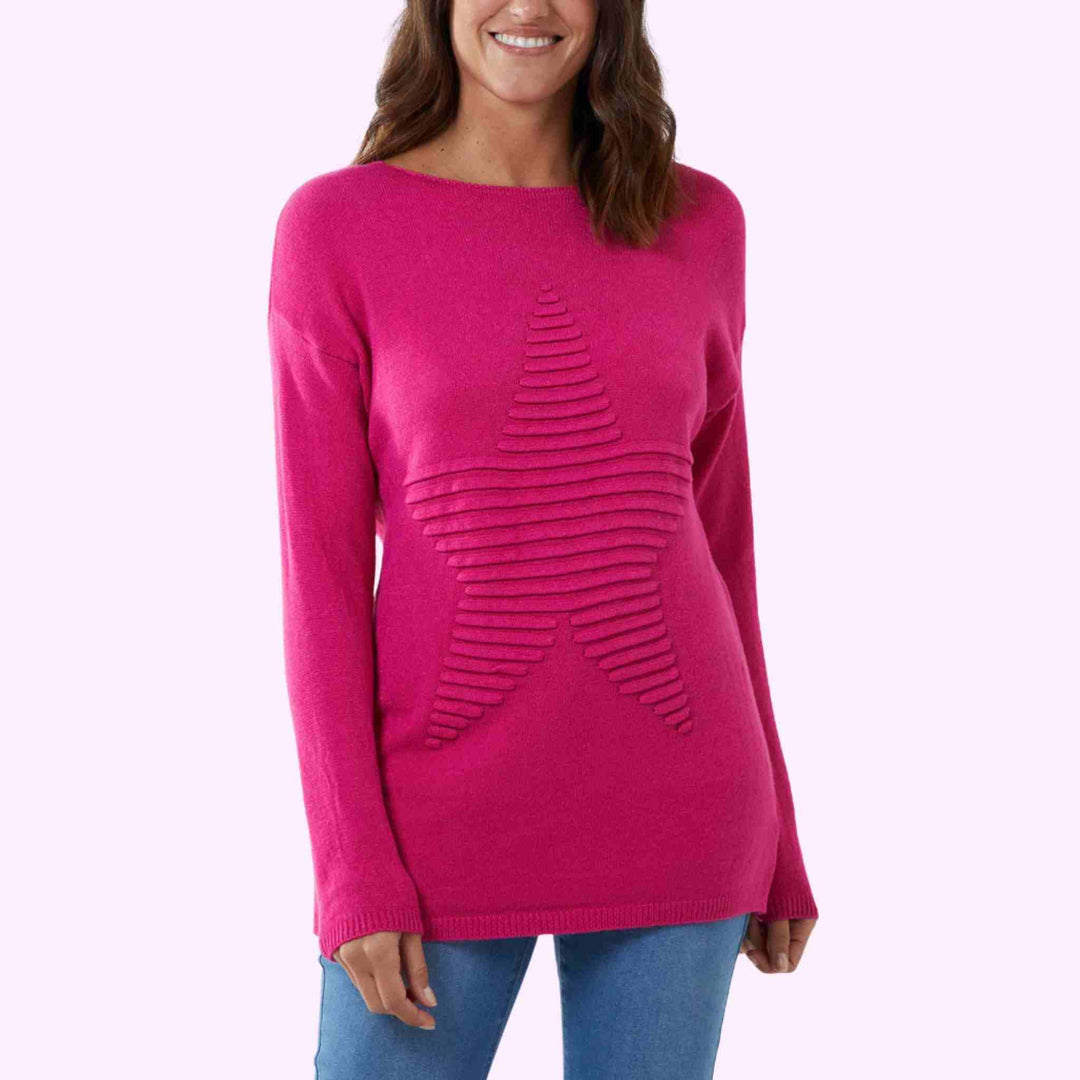 Ribbed Star Jumper