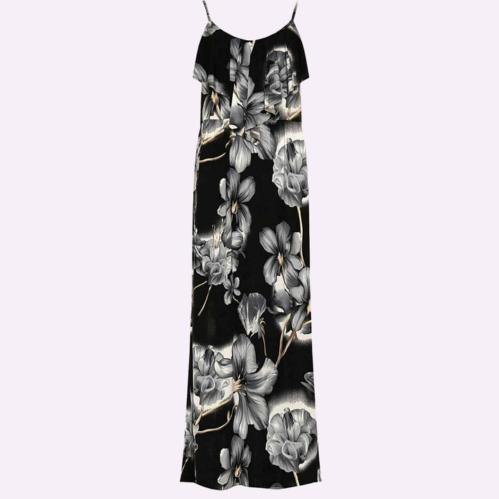 Floral Print Strappy Sleeveless Maxi