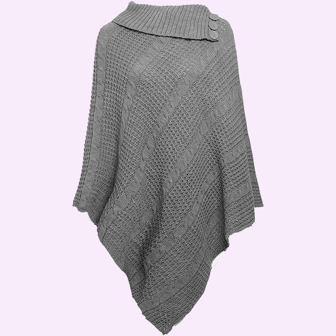 3 Button Knitted Poncho