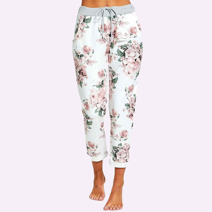 Italian Elastic Waist Printed Joggers