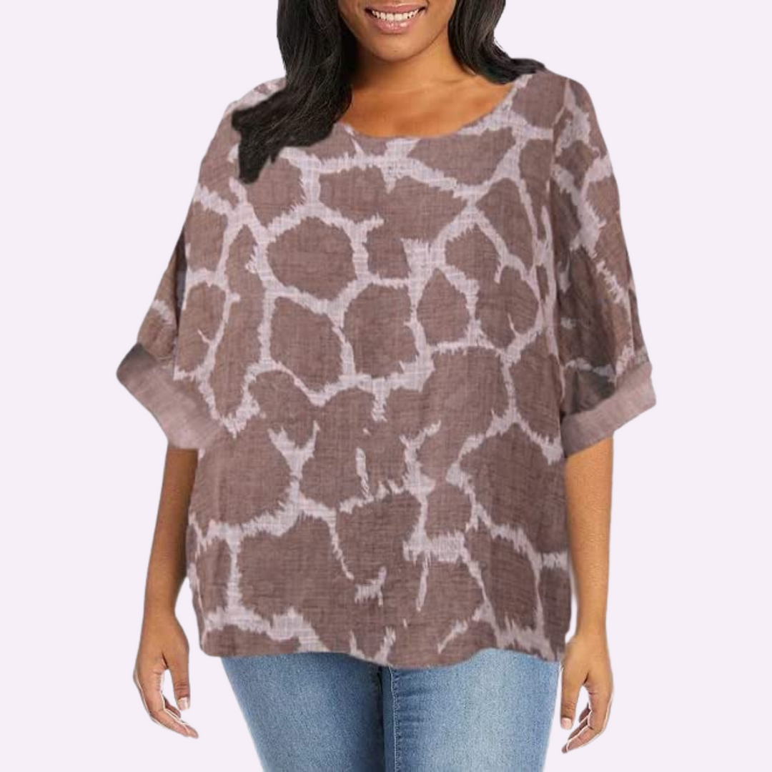 Italian Giraffe Print Top