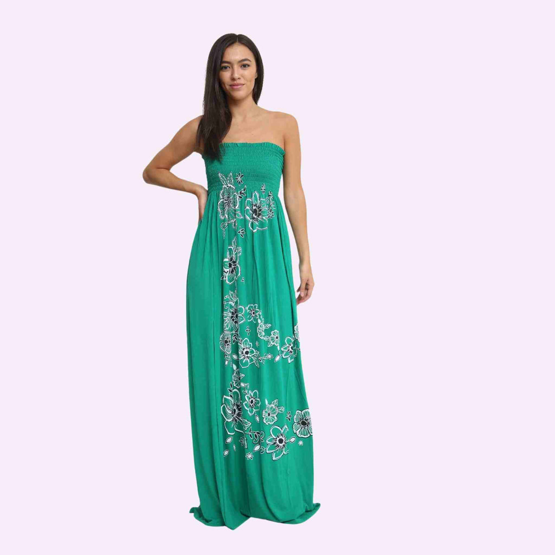 Chunky Flower Print Sheering Maxi