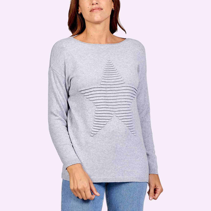 Long Sleeve Crew Neck Star Jumper