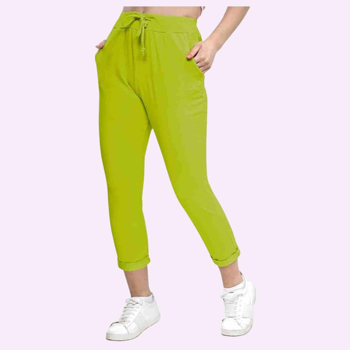 Elastic Waist Active Yoga Plain Jogging Pants