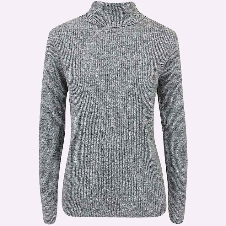 Ribbed Polo Neck Top