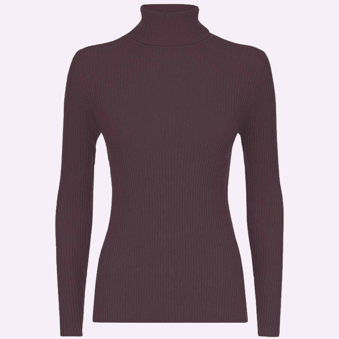 Ribbed Polo Neck Top