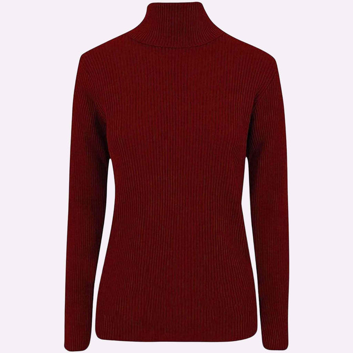 Ribbed Polo Neck Top