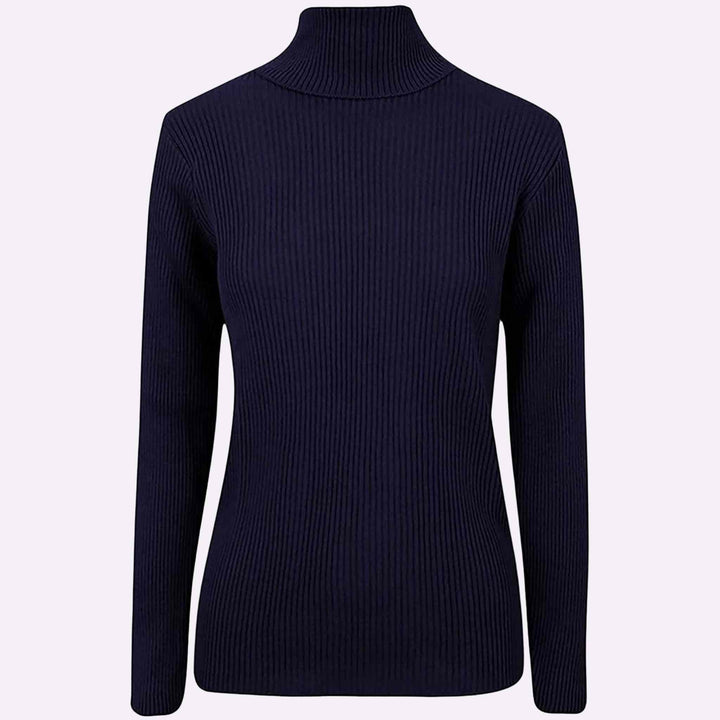 Ribbed Polo Neck Top