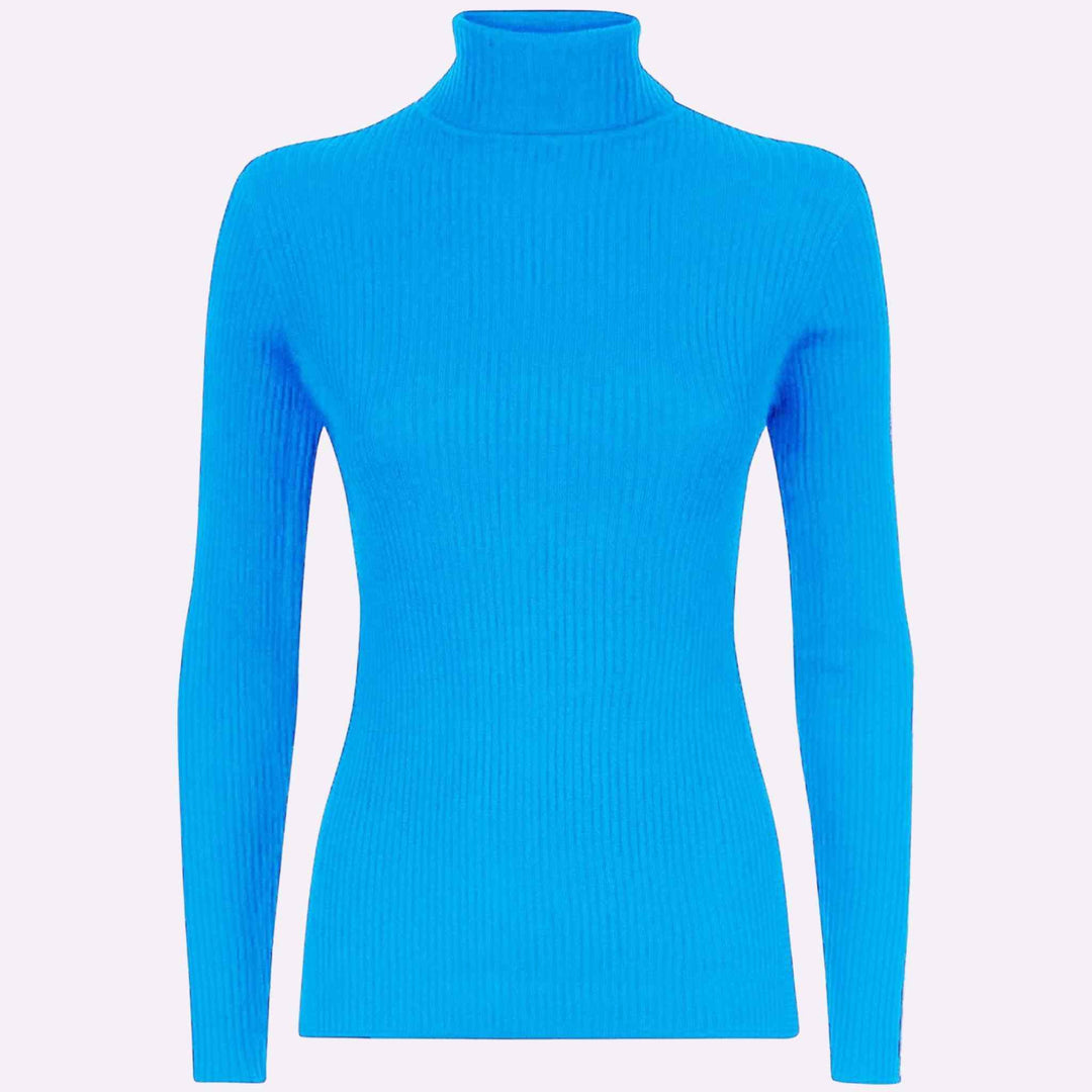 Ribbed Polo Neck Top