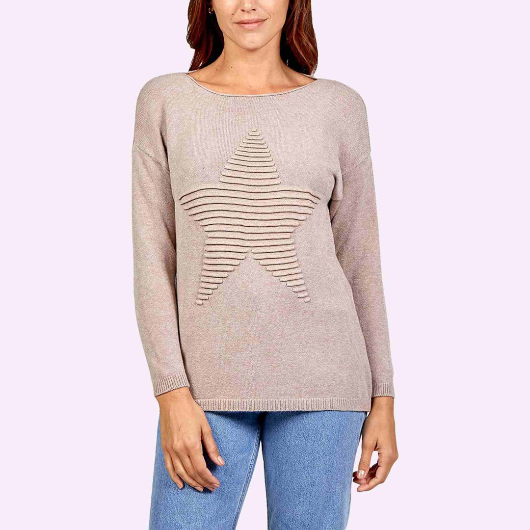 Long Sleeve Crew Neck Star Jumper