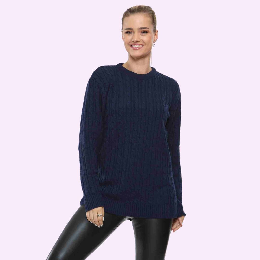 Round Neck Knitted Jumper