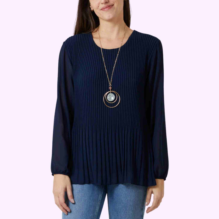 Pleated Necklace Top